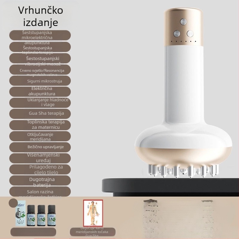 Fu Chun Električno kupping uređaj s 6 čašica, vibracija, bežično punjenje, aktivacija meridijana, masaža trbuha i cijelog tijela