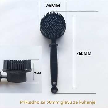 Plastična četka za čišćenje strojeva za kavu sa zakrivljenom glavom i dugim držkom