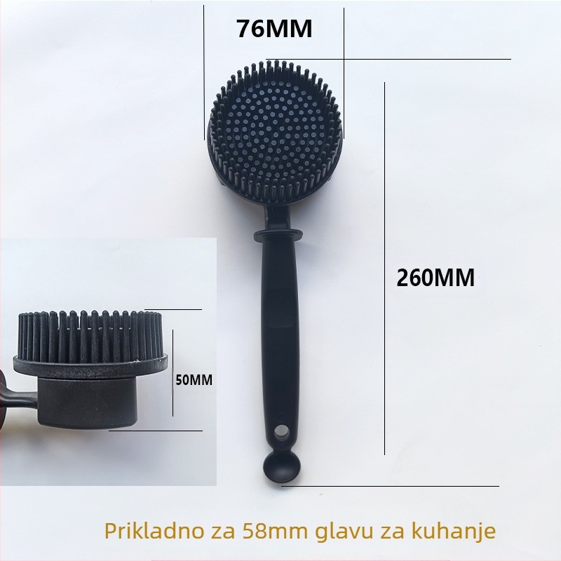 Plastična četka za čišćenje strojeva za kavu sa zakrivljenom glavom i dugim držkom