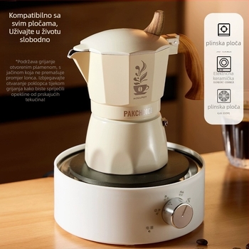 Moka lonac s jednim ventilom – prenosni espresso aparat, set za ručno pripremanje kave, mogućnost ispisa logotipa
