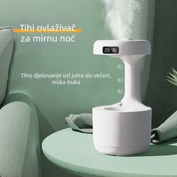 Ultrazvučni ovlaživač zraka za kućnu upotrebu, pogodan za prostorije 31–40 m2, spremnik 0,5–1 L, USB napajanje, buka <36 dB, 1 izlaz za maglu
