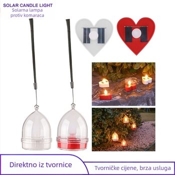 Solarna svijeća lampa za vanjsku upotrebu, vrtno dekorativno osvjetljenje za vile i pejzaže, vodootporna za kampiranje i atmosferično osvjetljenje