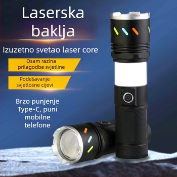 Xintu kamping LED lanterna od aluminijske legure, 4500mAh, 30W LED, teleskopijski zum, 360° rotacija, ručno punjenje