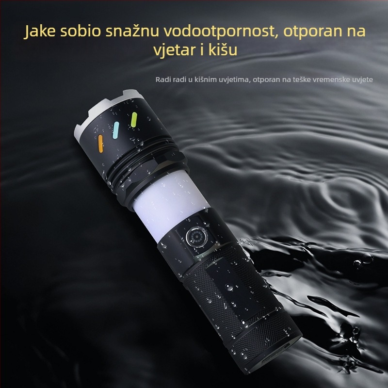 Xintu kamping LED lanterna od aluminijske legure, 4500mAh, 30W LED, teleskopijski zum, 360° rotacija, ručno punjenje