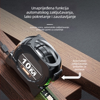 Čelična mjerenа traka s automatskim zaključavanjem, otporna na habanje, otpornа na pad, fluorescirajuća