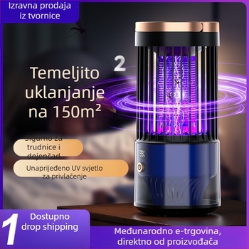 Lampa za uništavanje komaraca električnim šokom – LED zamka za svjetlo, USB punjenje, ugrađena baterija 1001–1600 mAh, model SJD-01, pogodna za unutarnju i vanjsku upotrebu do 30 m²