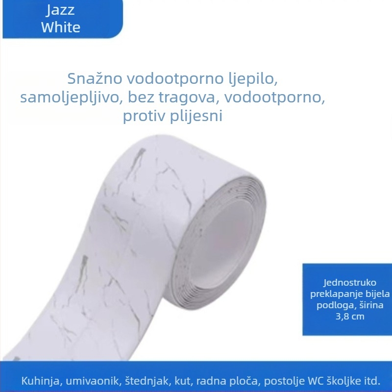 Samoljepljiva traka protiv plijesni za kuhinju i kupaonicu, vodootporna brtvna traka za spojeve oko umivaonika, kuhinjskog platoa i rubova toaleta.