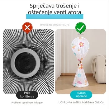 Pokrov za prašinu ventilatora za pod – univerzalni, PVC materijal, marka txr, moderan minimalistički dizajn