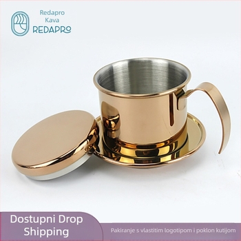 Drip pot za kavu od 304 nehrđajućeg čelika, ručno filtriranje, jednostavan stil, za kavu, prilagodljiv