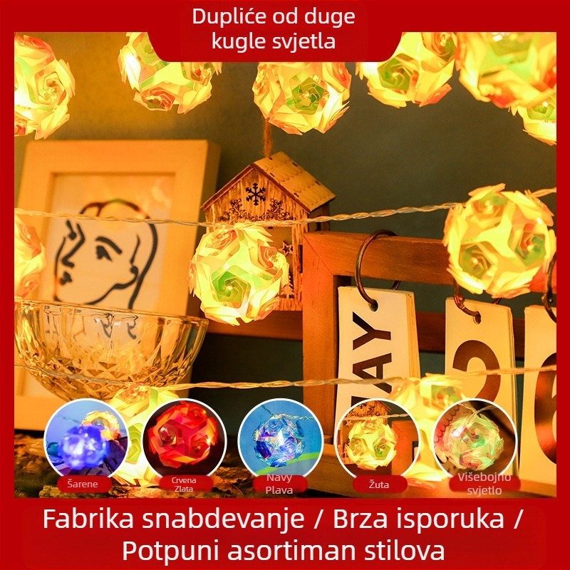 Rainbow Ball LED niz svjetla, 20 LED, IP54, 100 lm, baterijsko napajanje, za uređenje sobe