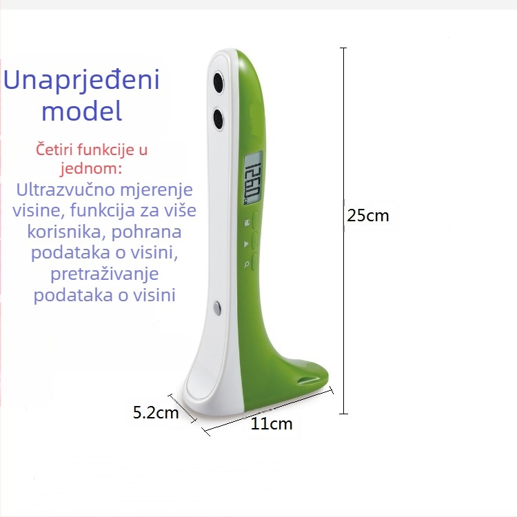 Visinomjer – Prijenosni ultrazvučni visinomjer i vaga za visinu i težinu, raspon 30–200 cm, model SG01, CABRY, napajanje baterijom
