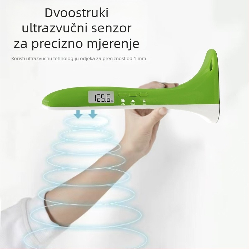 Visinomjer – Prijenosni ultrazvučni visinomjer i vaga za visinu i težinu, raspon 30–200 cm, model SG01, CABRY, napajanje baterijom