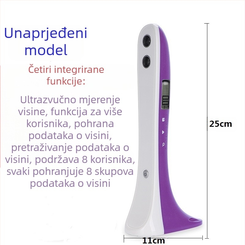 Visinomjer – Prijenosni ultrazvučni visinomjer i vaga za visinu i težinu, raspon 30–200 cm, model SG01, CABRY, napajanje baterijom
