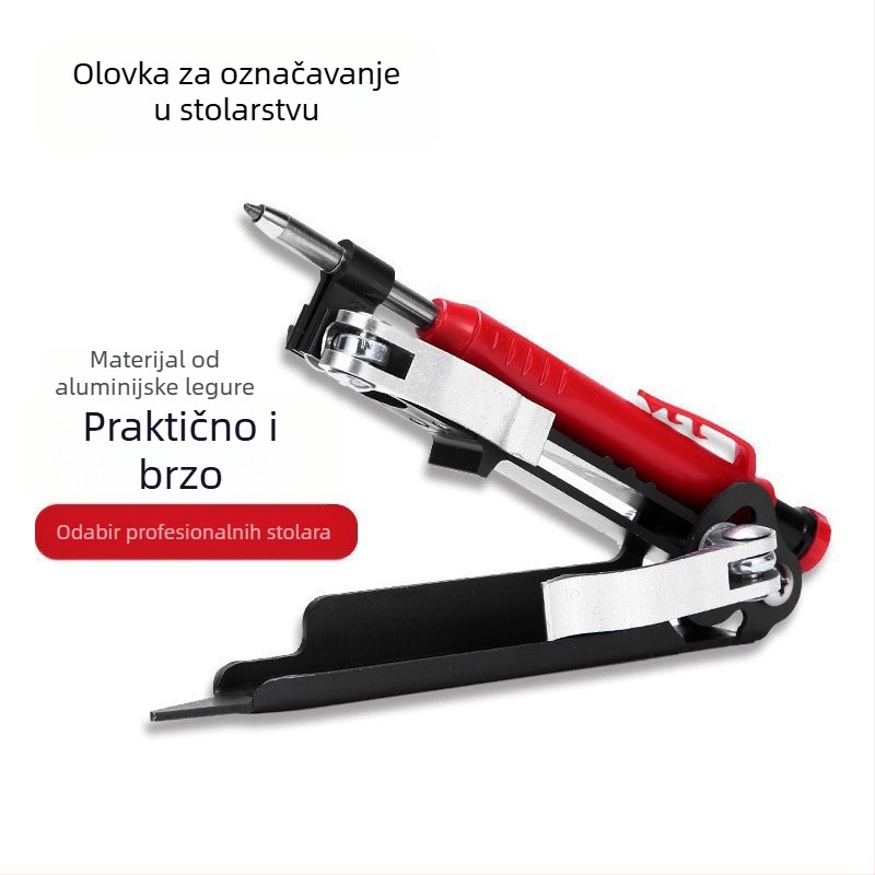 Drvoobradni kružilo s višefunkcijskim markerom – mjerenje dubokih otvora, crtanje kontura i profila, aluminijska legura, komplet 1 kom, kućna upotreba