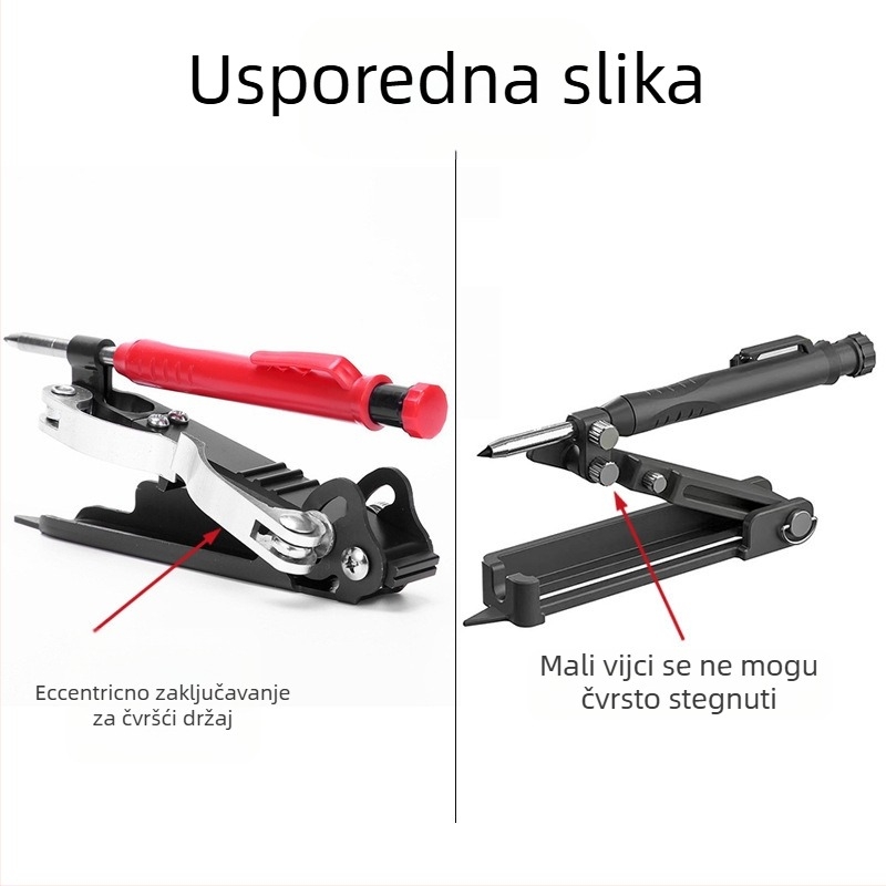 Drvoobradni kružilo s višefunkcijskim markerom – mjerenje dubokih otvora, crtanje kontura i profila, aluminijska legura, komplet 1 kom, kućna upotreba