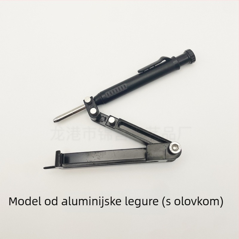 Drvoobradni kružilo s višefunkcijskim markerom – mjerenje dubokih otvora, crtanje kontura i profila, aluminijska legura, komplet 1 kom, kućna upotreba