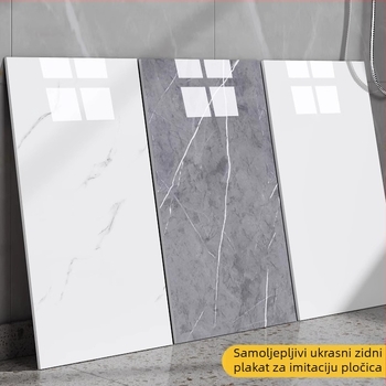 PVC samoljepljivi zidni naljepnica – imitacija mramornih pločica, vodootporna, antibakterijska, otporna na vlagu, otporna na prljavštinu, uzorak 16010220, za dnevni boravak, kuhinju i spavaću sobu