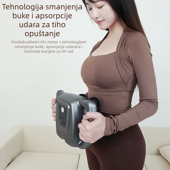 Perkusijski masažer za fasciju s LCD zaslonom, 6+ glavica, ugrađena baterija, 5+ brzina, niska buka 36–45 dB