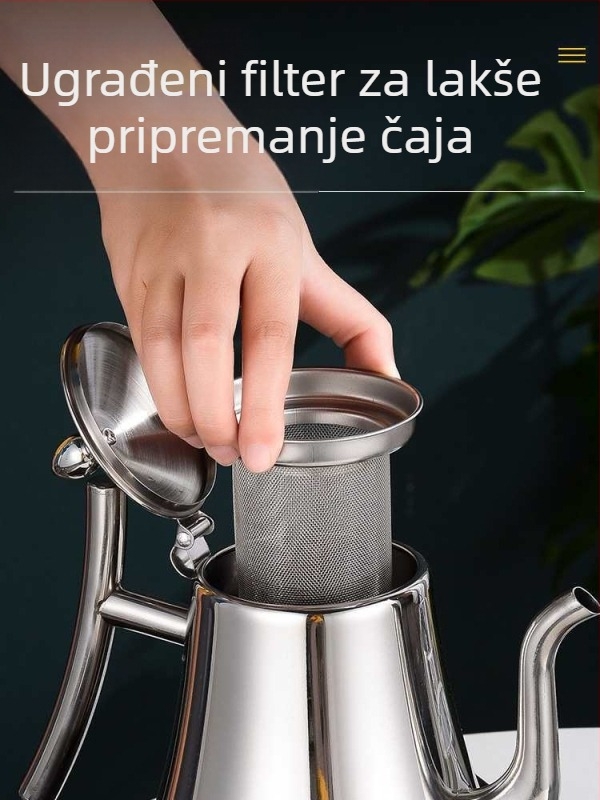 Nehrđajući čajnik s filtrom za čaj od cvijeća, kompatibilan s indukcijskom pločom