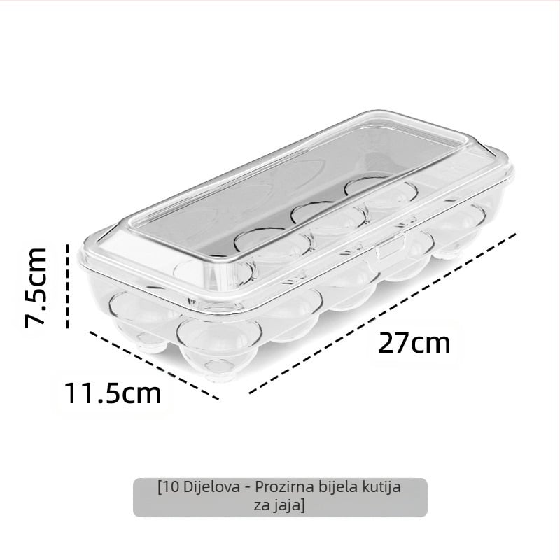 Kutija za pohranu jaja – prozirna, od plastike za hranu, zatvara se, prenosna, za hladnjak