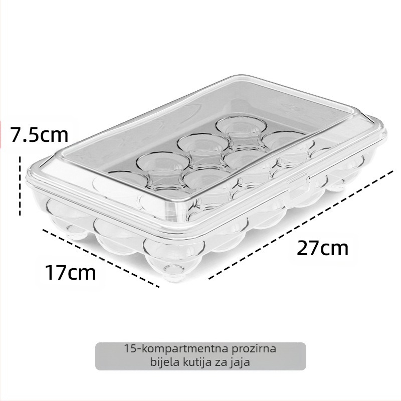 Kutija za pohranu jaja – prozirna, od plastike za hranu, zatvara se, prenosna, za hladnjak