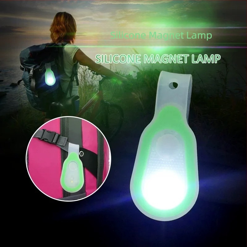 LED silikon magnetni klip sa svjetlom – baterijsko LED svjetlo, ručno pokretanje, domet do 50 m, za planinarenje, kampiranje i noćnu vožnju