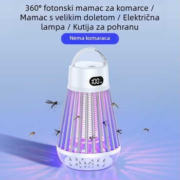 Lampa za ubijanje komaraca, prenosna elektronička hvatalica za vanjsku i unutarnju upotrebu, model J03, cijev lampe s ljubičastim svjetlećim zrncima, 3.7V, mogućnost prilagodbe