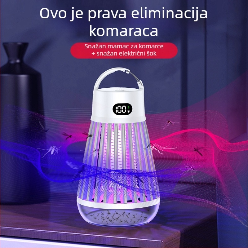 Lampa za ubijanje komaraca, prenosna elektronička hvatalica za vanjsku i unutarnju upotrebu, model J03, cijev lampe s ljubičastim svjetlećim zrncima, 3.7V, mogućnost prilagodbe