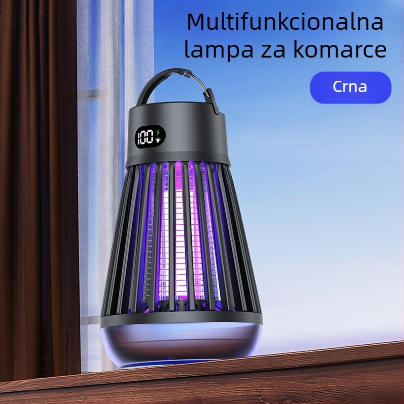Lampa za ubijanje komaraca, prenosna elektronička hvatalica za vanjsku i unutarnju upotrebu, model J03, cijev lampe s ljubičastim svjetlećim zrncima, 3.7V, mogućnost prilagodbe