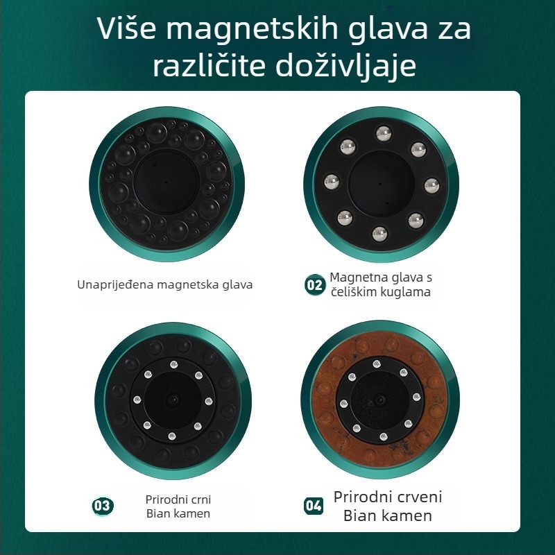 Električni uređaj za masažu i cupping s punjivim napajanjem, upravljanje gumbom, 4 brzine, regulacija temperature, baterija 1200 mAh