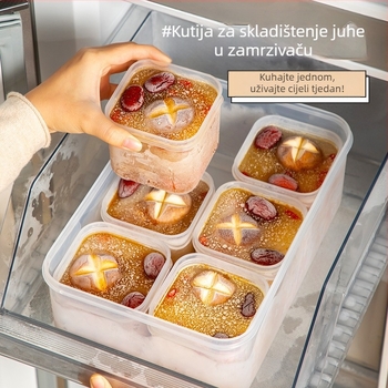 Kutija za smrznutu juhu porcije, podijeljeni spremnik za zamrzavanje i hladnjak, prehrambena PP kutija za pripremu obroka
