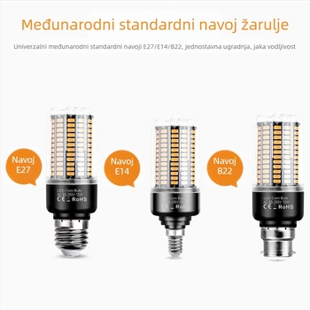 LED kukuruzna svjetiljka 5736, visoka svjetlost, kućna štednja energije, široki raspon napona 85-265 V, E27/E26/E14/B22 baze