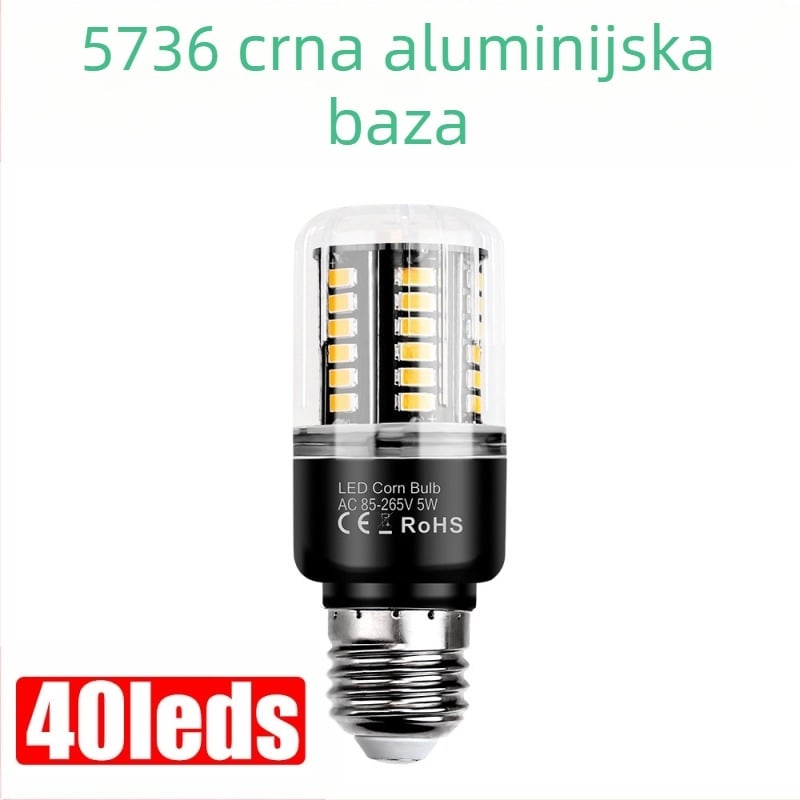 LED kukuruzna svjetiljka 5736, visoka svjetlost, kućna štednja energije, široki raspon napona 85-265 V, E27/E26/E14/B22 baze