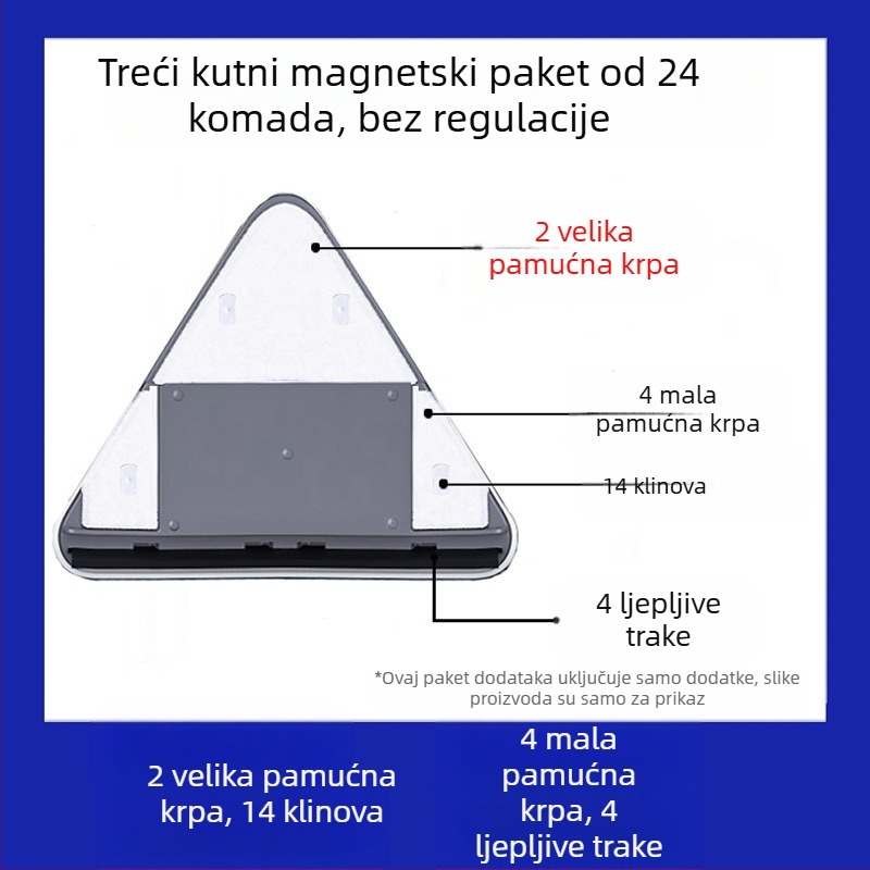 Pribor za čišćenje stakla, plastični dijelovi, Big Brother, 24-dijelni paket, za kućnu upotrebu