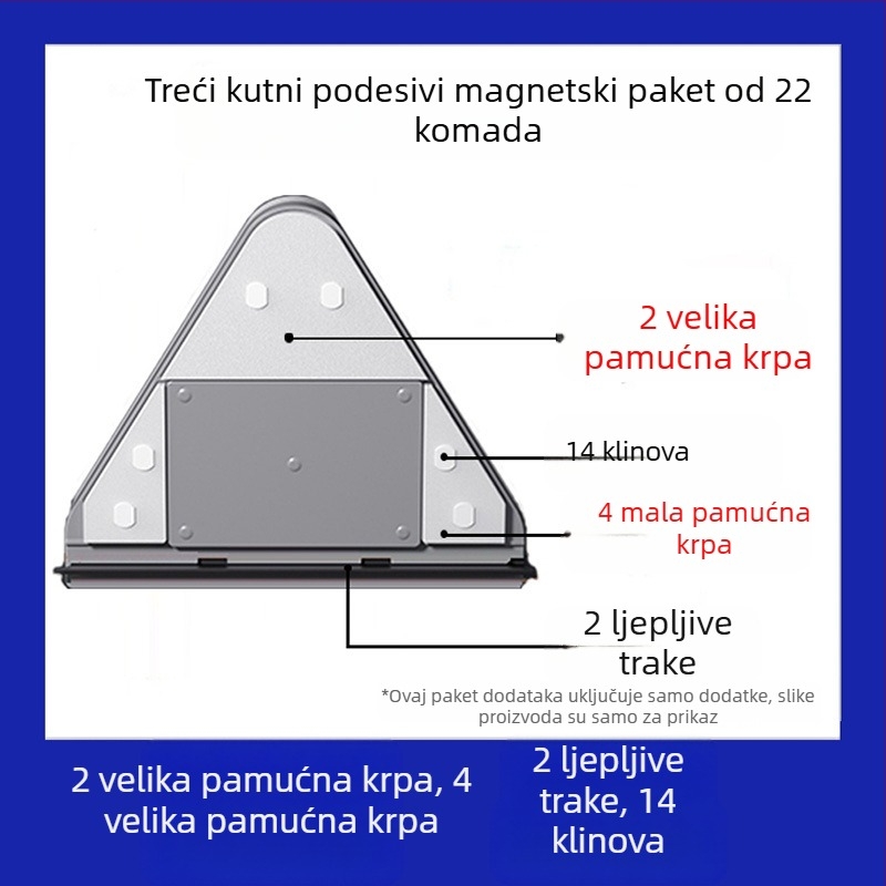 Pribor za čišćenje stakla, plastični dijelovi, Big Brother, 24-dijelni paket, za kućnu upotrebu
