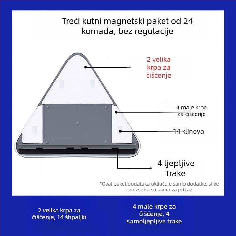 Pribor za čišćenje stakla, plastični dijelovi, Big Brother, 24-dijelni paket, za kućnu upotrebu
