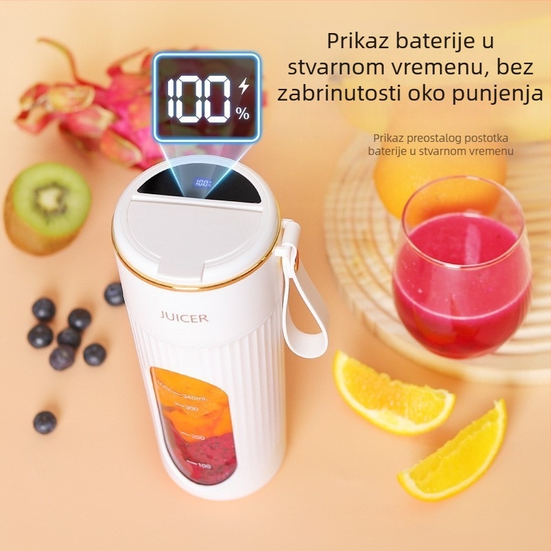 Prijenosni, punjivi sokovnik s digitalnim zaslonom, 18000 rpm, 50 W, kapacitet 400 ml