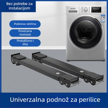 Metalna baza za perilicu i frižider s pomičnim kotačićima, prilagodljiva