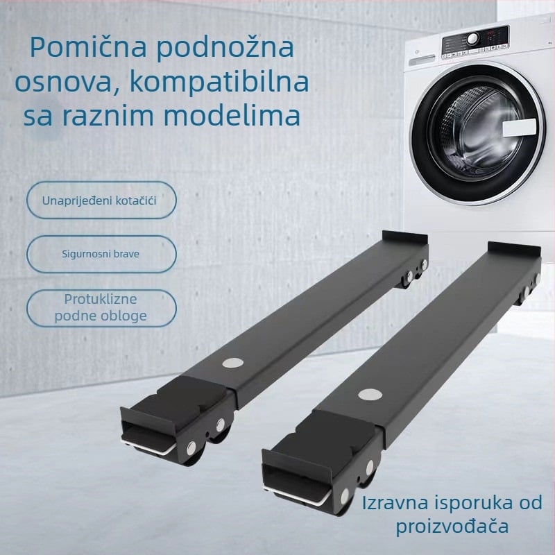 Metalna baza za perilicu i frižider s pomičnim kotačićima, prilagodljiva