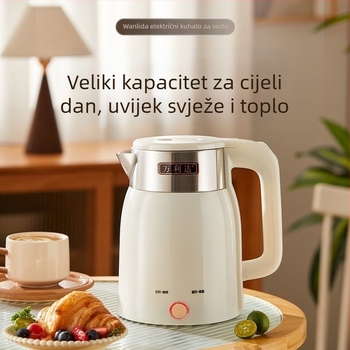 Električni kuhalo vode s graviranim logom, konstantna temperatura, zapremina preko 2 L, snaga 1000–1500 W, 360° baza