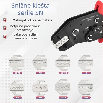 SN serija kliješta za krimpanje, čeljusti za terminale, željezo-niklina legura, masa 0,02