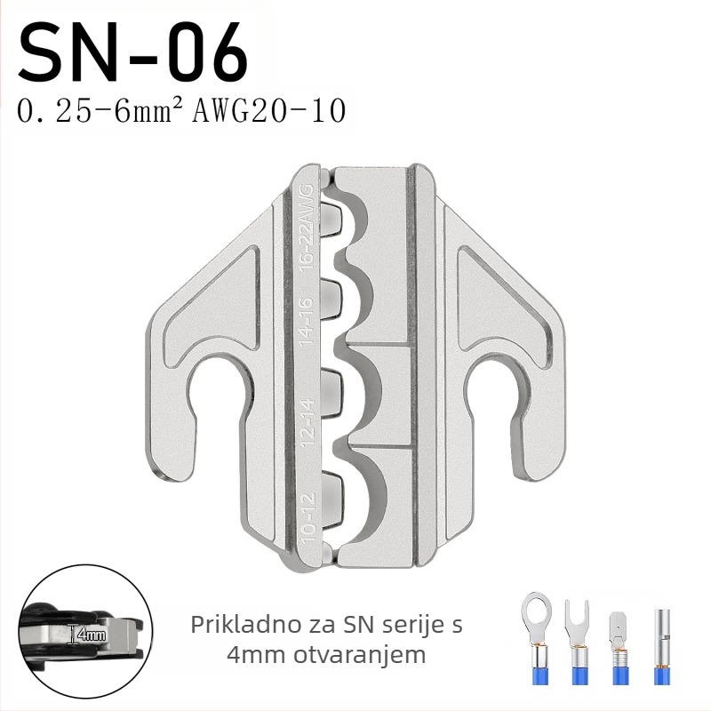 SN serija kliješta za krimpanje, čeljusti za terminale, željezo-niklina legura, masa 0,02