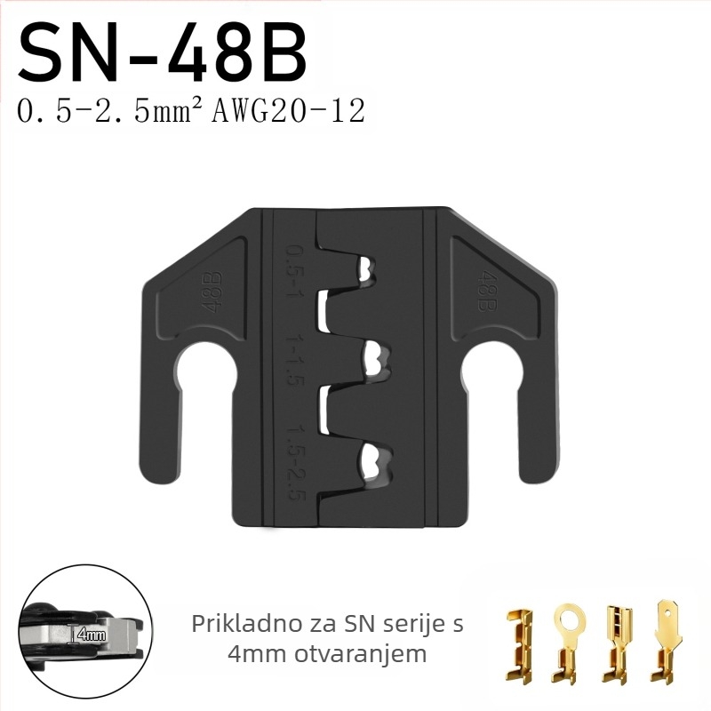 SN serija kliješta za krimpanje, čeljusti za terminale, željezo-niklina legura, masa 0,02