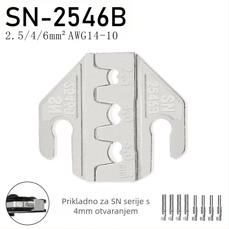 SN serija kliješta za krimpanje, čeljusti za terminale, željezo-niklina legura, masa 0,02