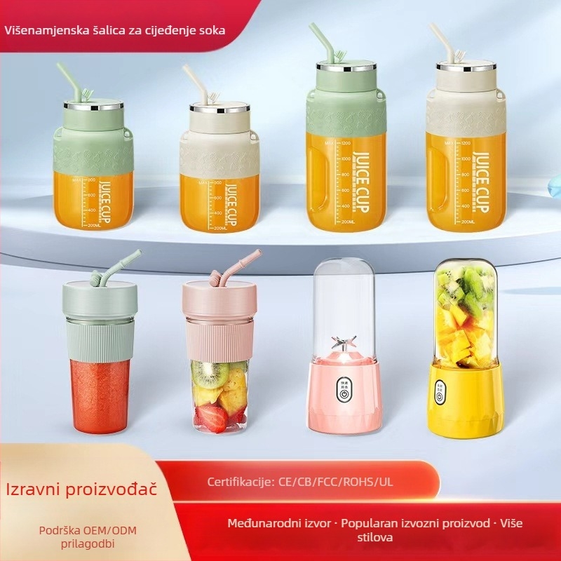 Prijenosni sokovnik u šalici, kapacitet 401–600 ml, snaga 150 W, brzina 15001–18000 rpm, više od pet oštrica, ugrađena baterija