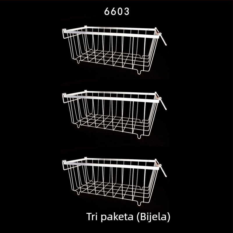 Metalna košarica za zamrzivač – kuhinjska organizacija, moderni minimalistički dizajn, bez montaže