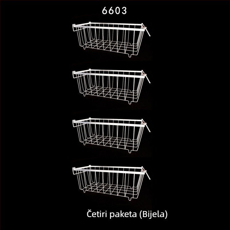 Metalna košarica za zamrzivač – kuhinjska organizacija, moderni minimalistički dizajn, bez montaže
