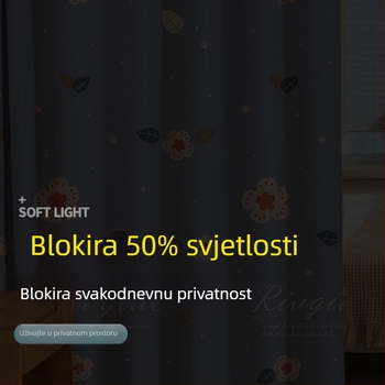 Pregradna zavjesa – poliester, ispis, moderan minimalistički stil, za dnevni boravak, spavaću sobu, ured, restoran i balkon; montaža nije uključena.
