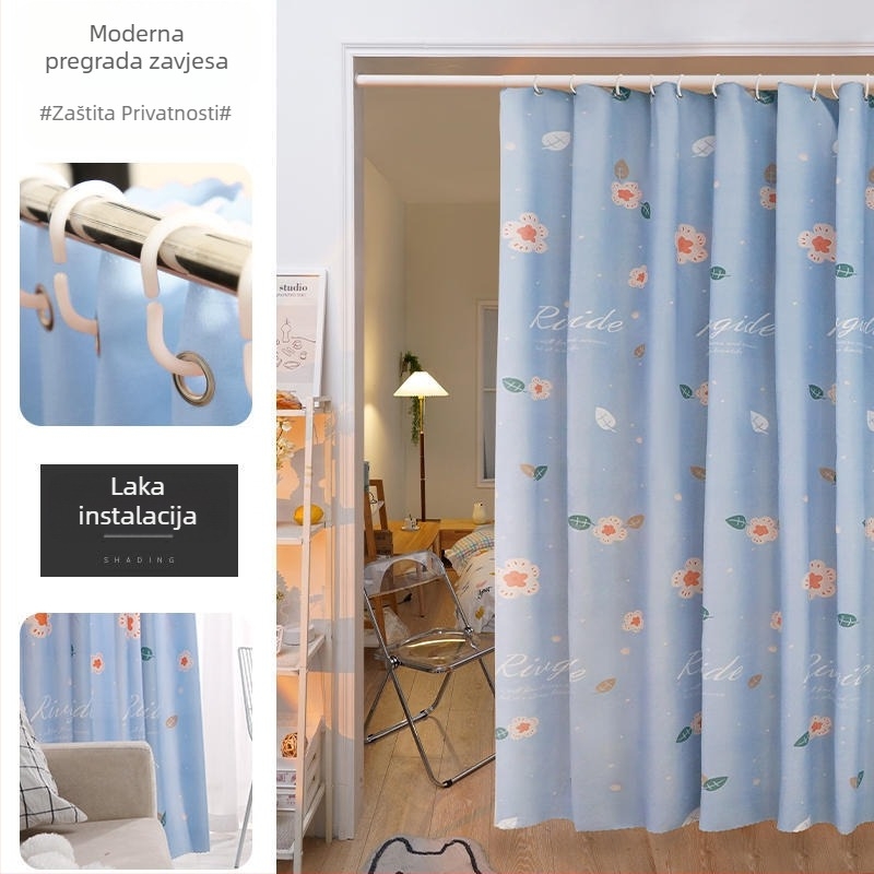 Pregradna zavjesa – poliester, ispis, moderan minimalistički stil, za dnevni boravak, spavaću sobu, ured, restoran i balkon; montaža nije uključena.