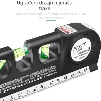 Laserska razina s infracrvenom preciznošću, snažan magnetski držač, za kućnu upotrebu, horizontalni ravnalo, običan nivo